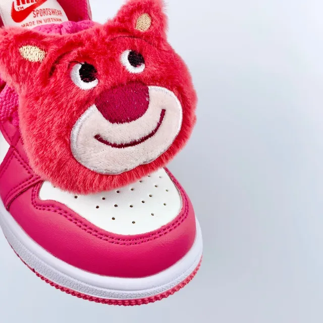 Nike Pink White High-Top Perforated Leather Upper Basketball Shoes 19