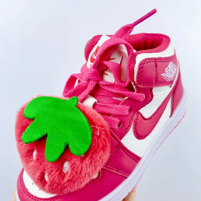 Nike Pink White High-Top Perforated Leather Upper Basketball Shoes 23