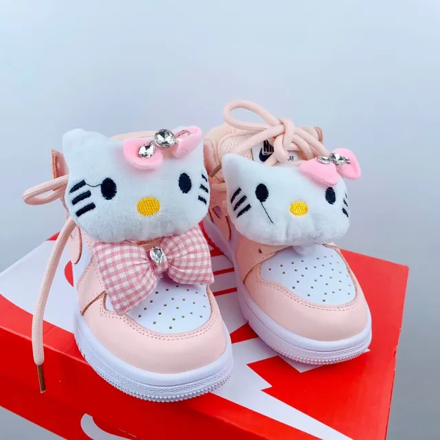 Nike Pink White High-Top Perforated Leather Upper Basketball Shoes 24