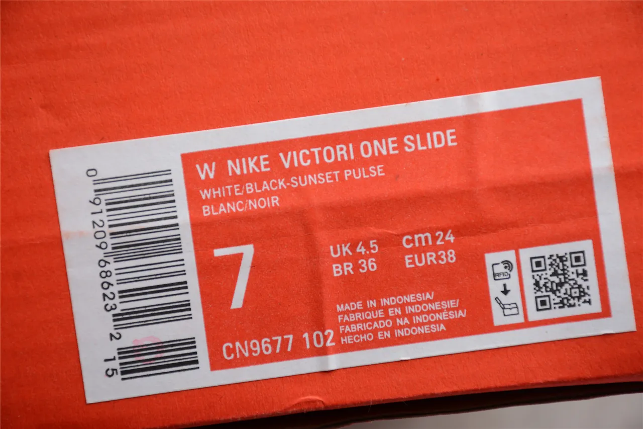 Nike Pink White Wide Strap Molded Footbed Slippers 8