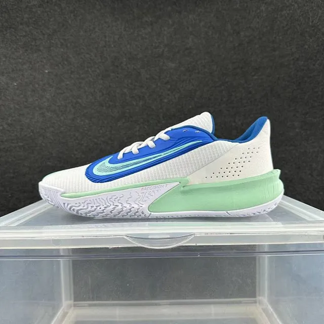 Nike Precision 7 White Blue Mint Green Basketball Shoes 2