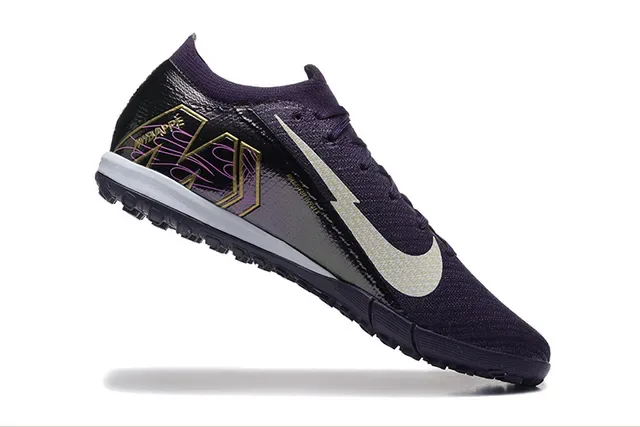 Nike Violet Noir Knit Upper Outsole Turf Chaussures de Football 4