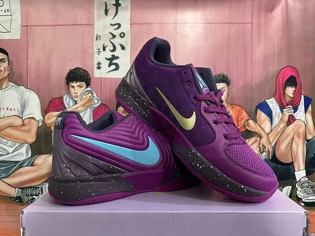 Nike Chaussures de Basketball Violet Noir Basses en Maille et Synthétique 2