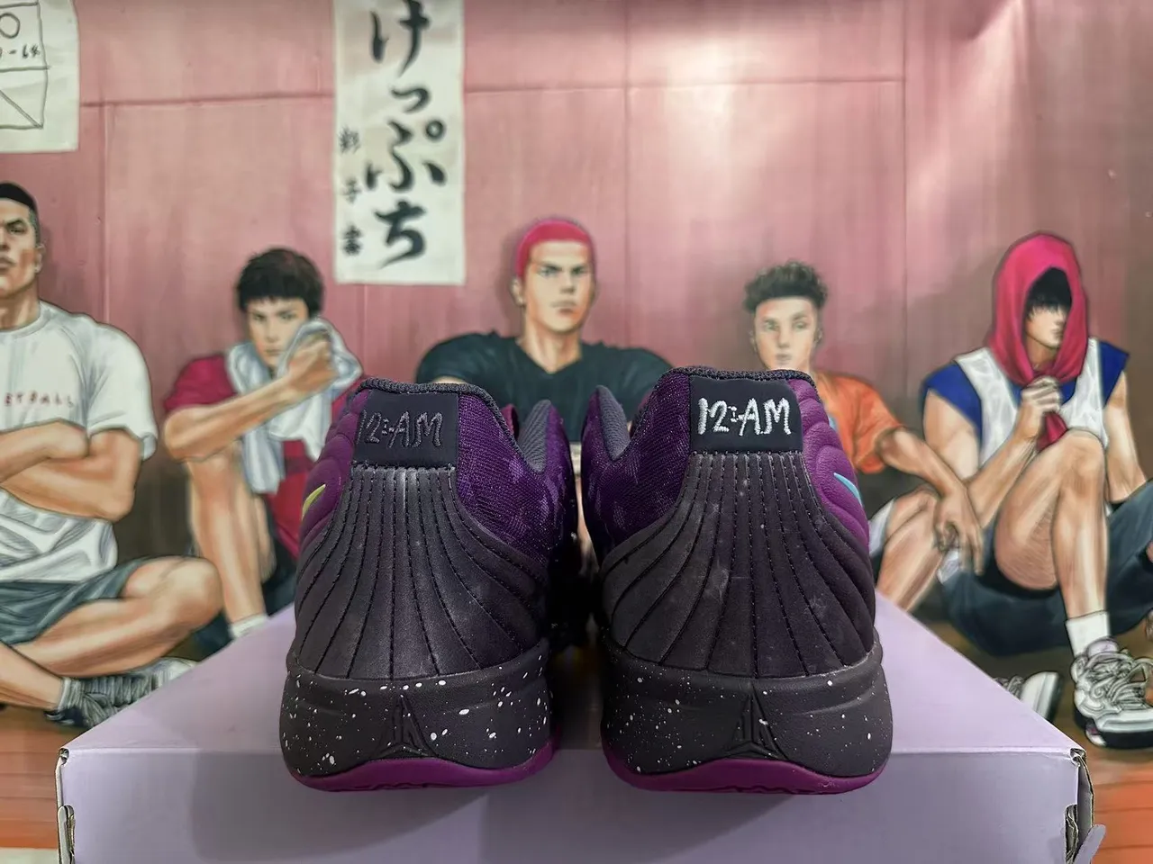 Nike Chaussures de Basketball Violet Noir Basses en Maille et Synthétique 3