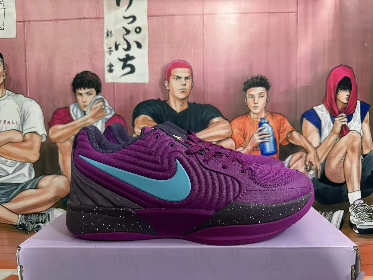 Nike Chaussures de Basketball Violet Noir Basses en Maille et Synthétique 5