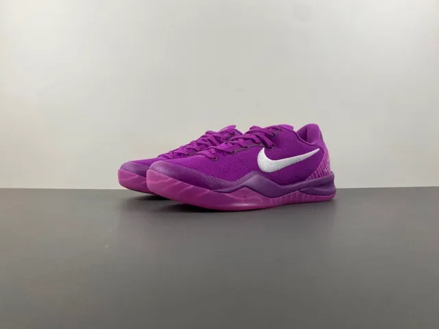 Nike Violet Blanc Tige Tricot Silhouette Basse Chaussures de Basketball 11