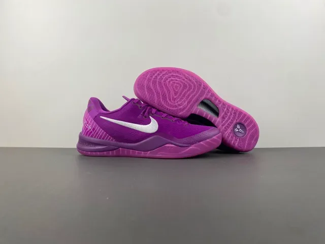 Nike Violet Blanc Tige Tricot Silhouette Basse Chaussures de Basketball 13