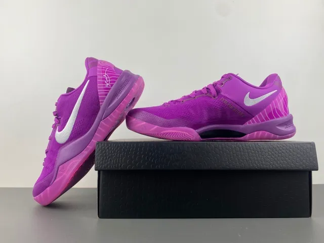 Nike Violet Blanc Tige Tricot Silhouette Basse Chaussures de Basketball 15