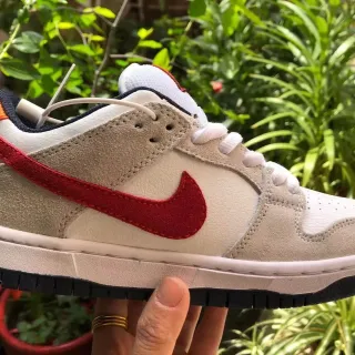 Nike SB Dunk Low Beige Red Skateboard Shoes