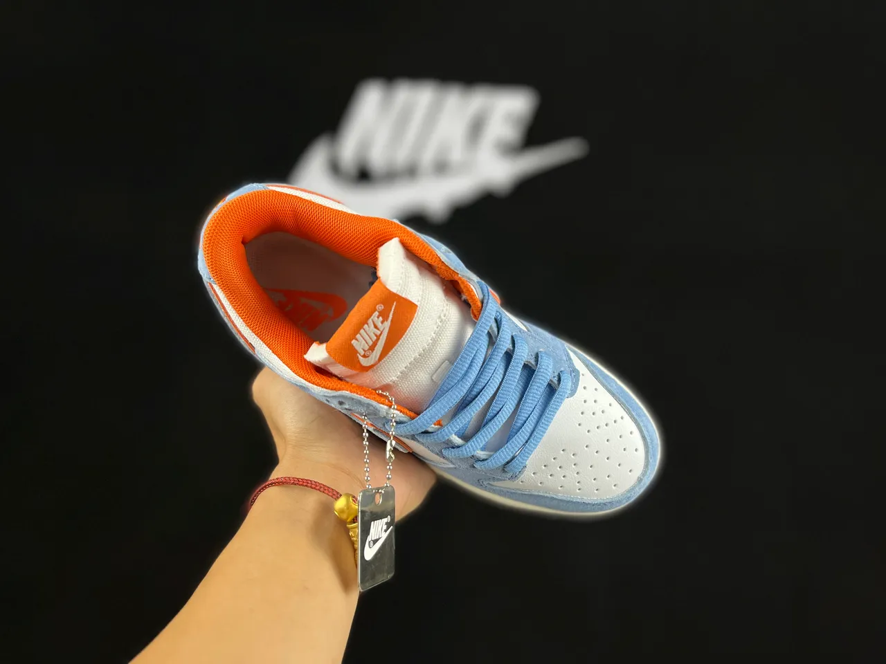 Nike SB Dunk Low Light Blue Orange Skateboard Shoes 3