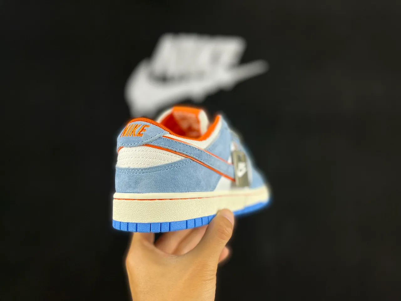 Nike SB Dunk Low Light Blue Orange Skateboard Shoes 6