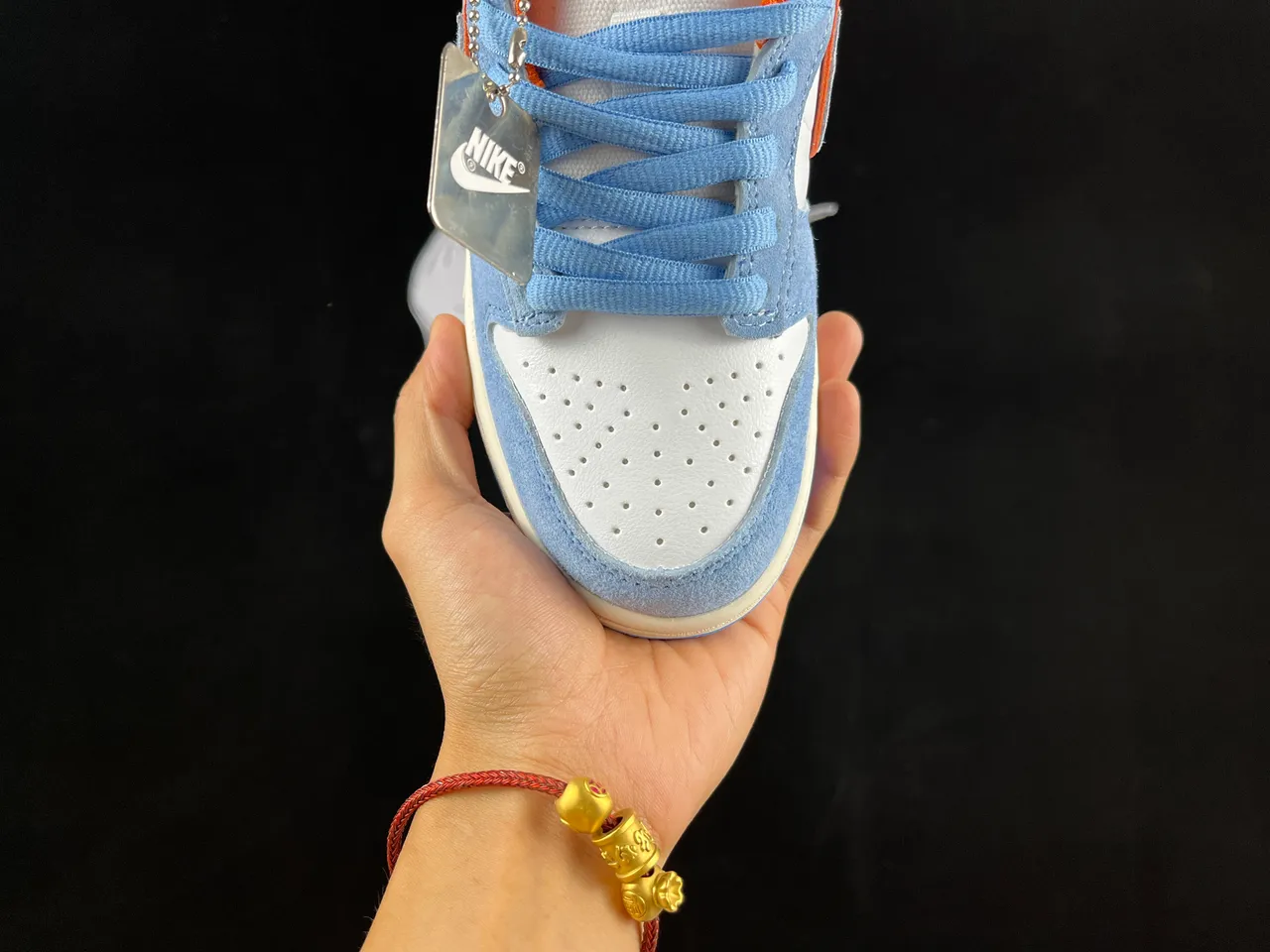Nike SB Dunk Low Light Blue Orange Skateboard Shoes 8