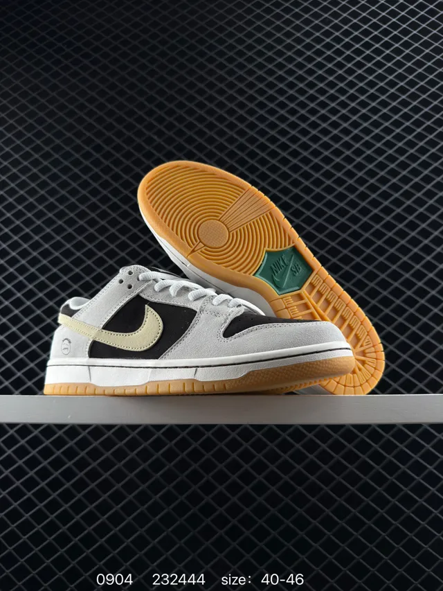 Nike SB Dunk Low Pro Gray Suede Black Skateboard Shoes 6