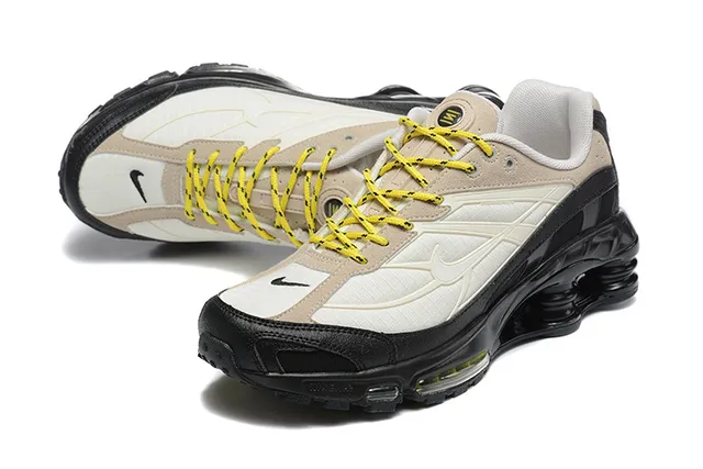 Nike Shox TL Beige White Black Yellow Lifestyle Sneakers 5