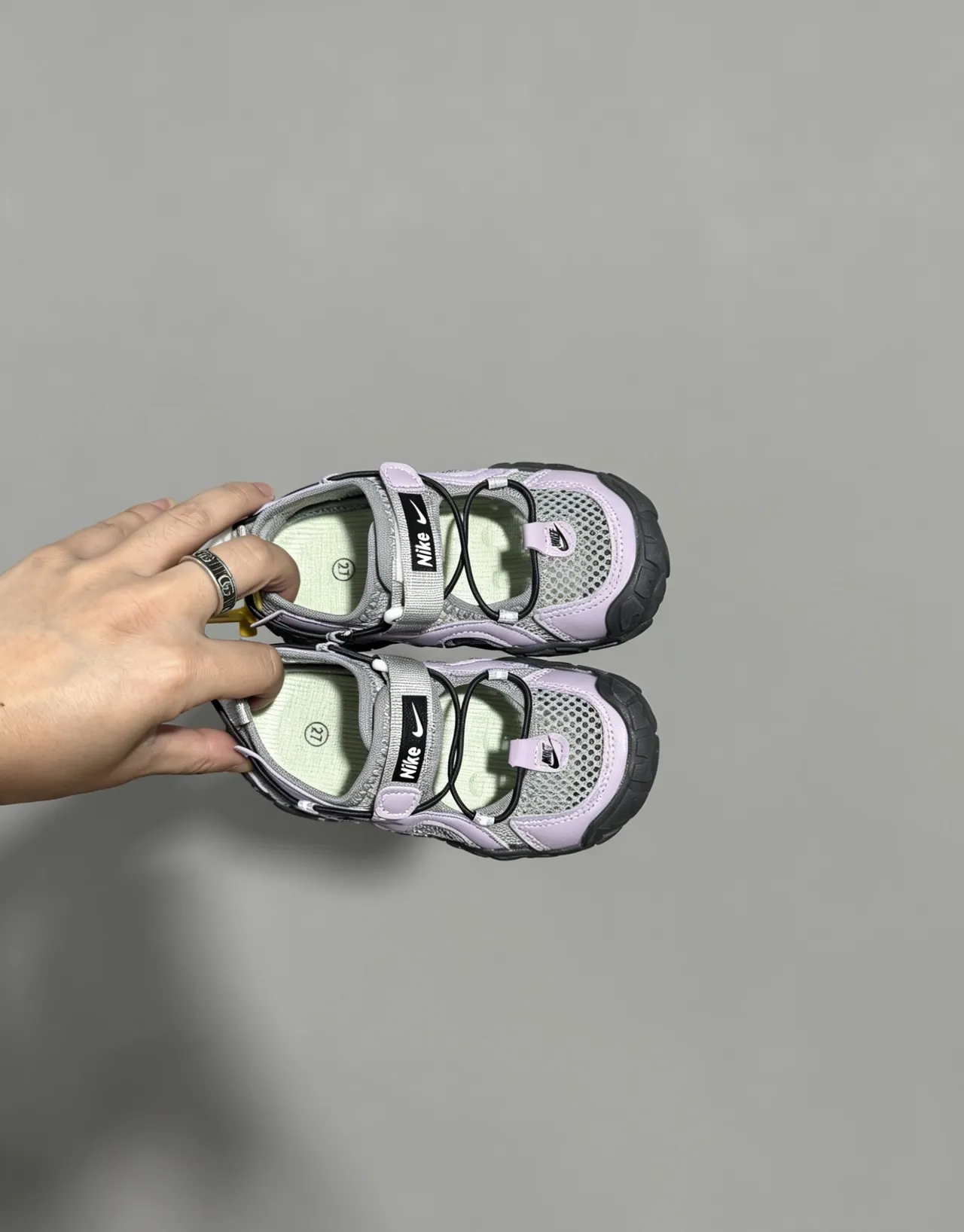 Nike Sandales Argent Bleu Ouvertes à l'Avant-Pied avec Overlay Malla et Synthétique Casual 10