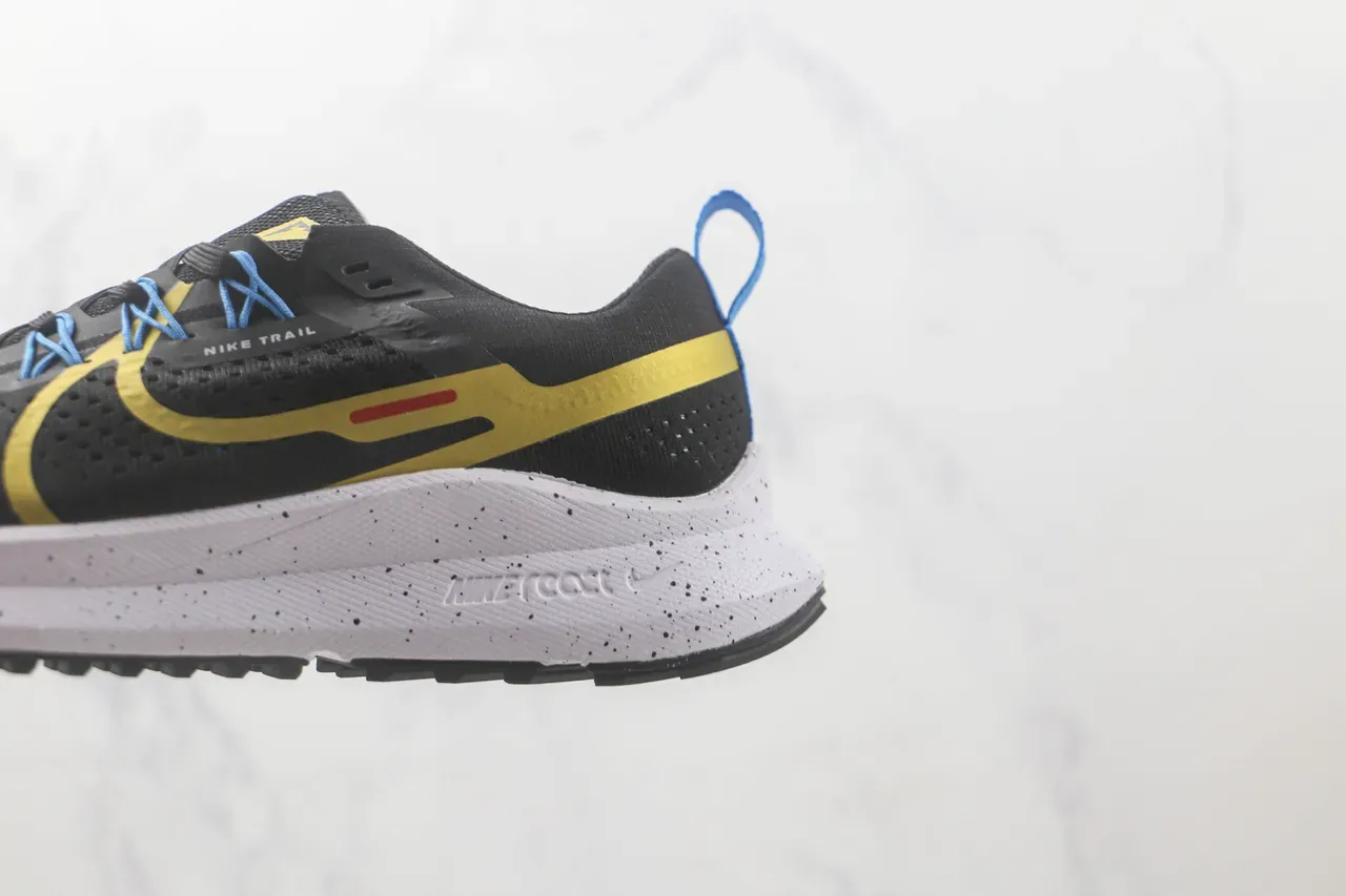 Nike Trail Noir Jaune Tige Maille Perforée Semelle Intermédiaire Blanche Tachetée Chaussures de Running 7