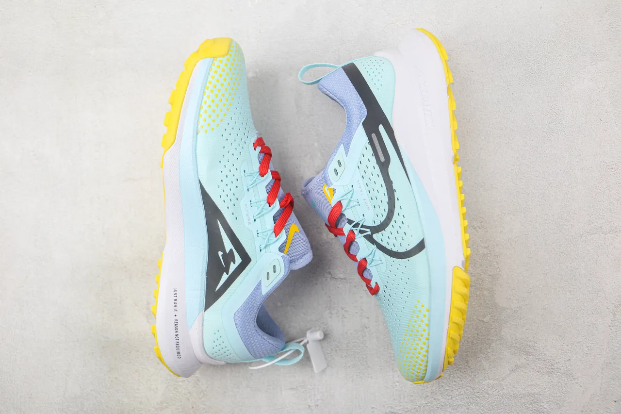Nike Trail Azul Amarillo Transpirable Malla Ingenierizada Multi-Direccional Suela con Tacones Corrugados Zapatos de Running 2