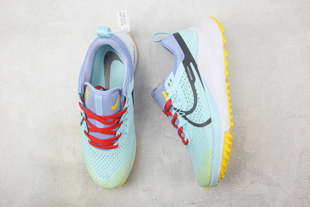 Nike Trail Azul Amarillo Transpirable Malla Ingenierizada Multi-Direccional Suela con Tacones Corrugados Zapatos de Running 3