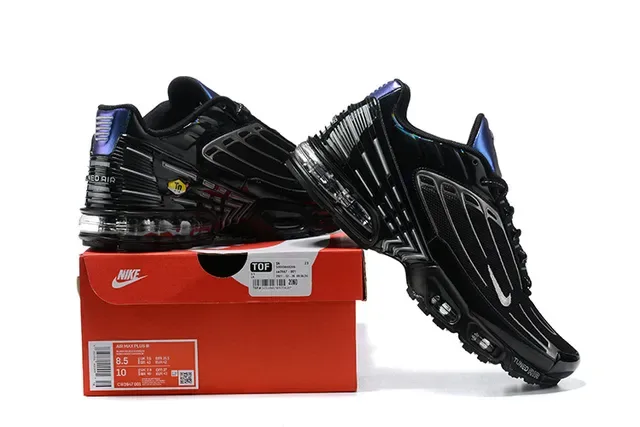 Nike Tuned Air Black Purple Layered Synthetic Cage Overlays Translucent Visible Unit Lifestyle Sneakers 2