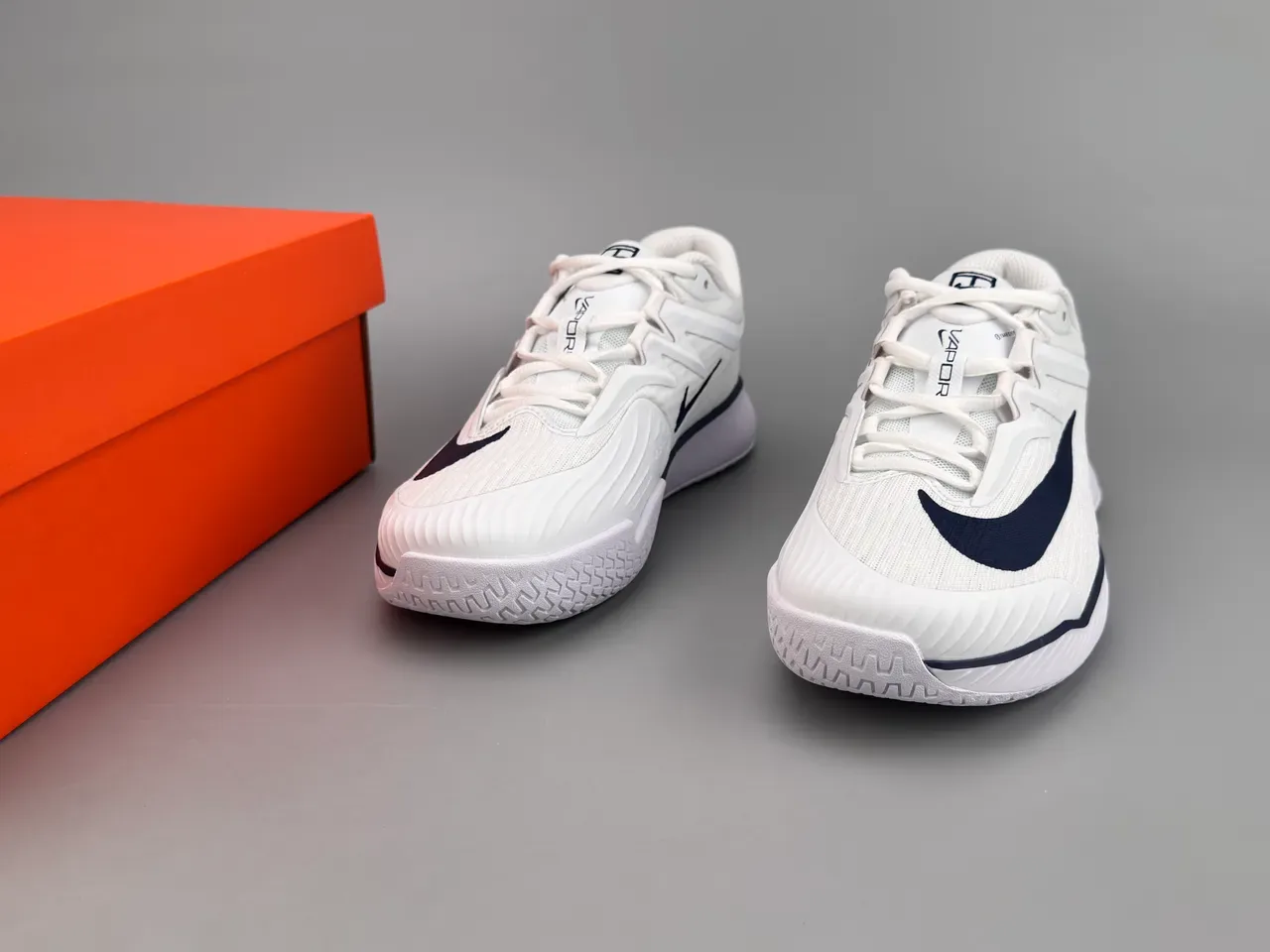 نيك فابر أبيض بحري شبكة مجهزة أعلى Swoosh Overlay حذاء لايف ستايل 3
