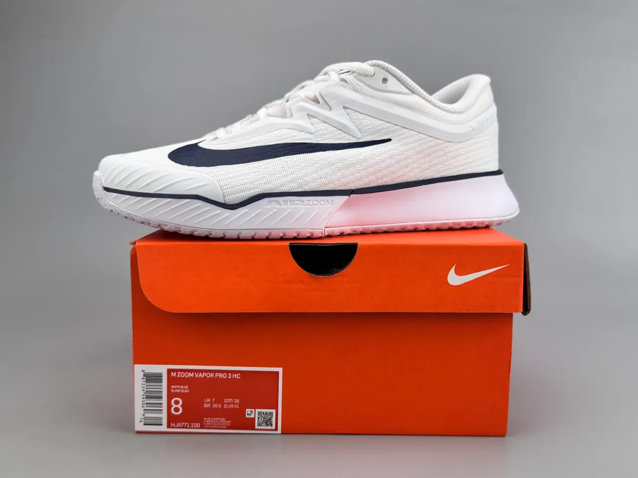 نيك فابر أبيض بحري شبكة مجهزة أعلى Swoosh Overlay حذاء لايف ستايل 4