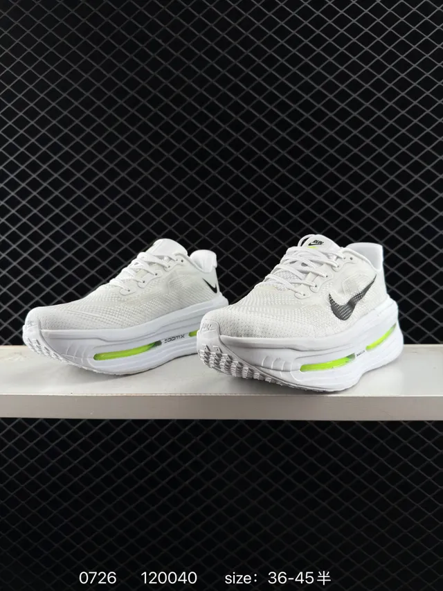 Nike VOMERO PREMIUM Blanc Vert Tissu Maille Haut Plein Longueur Visible Air Zoom Units Chaussures de course 3