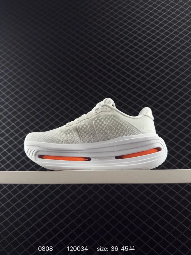 Nike VOMERO PREMIUM Tênis de Corrida com parte superior de malha branco e laranja, duplo Air Zoom 5
