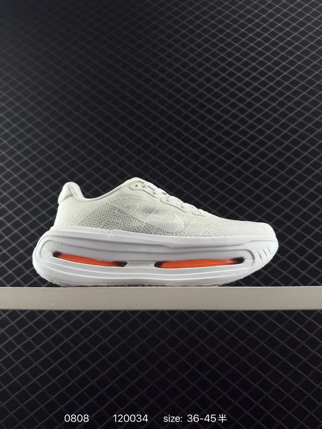 Nike VOMERO PREMIUM Tênis de Corrida com parte superior de malha branco e laranja, duplo Air Zoom 6