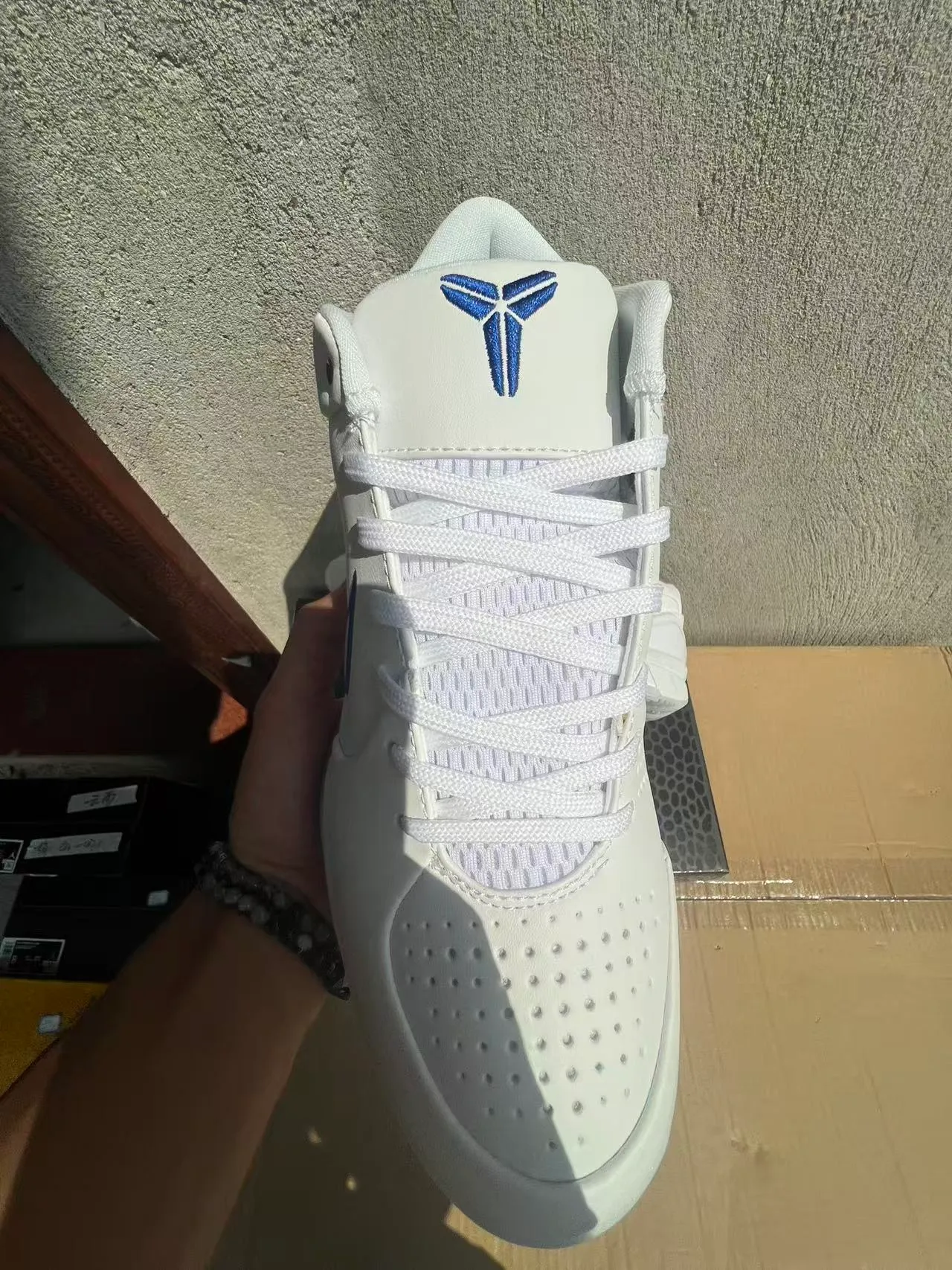 Nike White Blue High-Top Leather/synthetic Upper Basketball Shoes 3