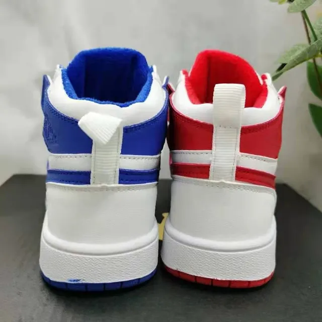 Nike White Blue High-Top Leather Upper Basketball Shoes 5