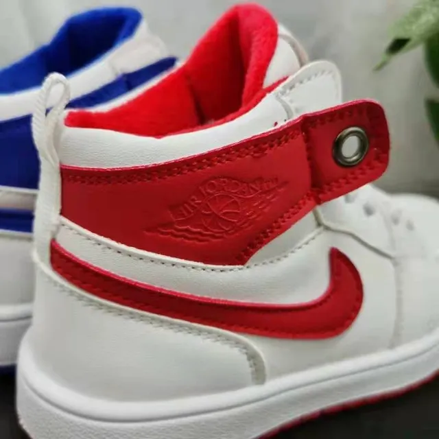 Nike White Blue High-Top Leather Upper Basketball Shoes 8