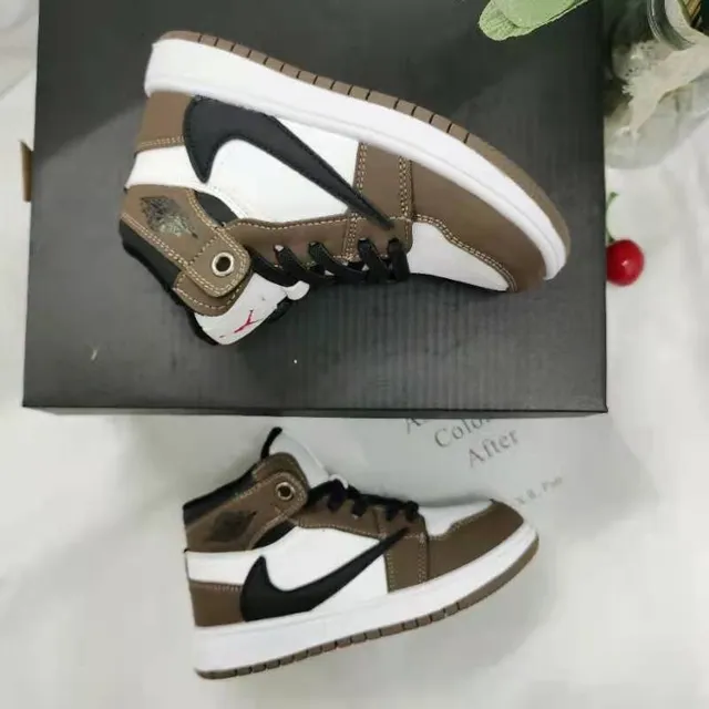 Nike White Blue High-Top Leather Upper Basketball Shoes 17