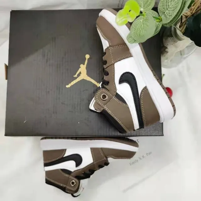 Nike White Blue High-Top Leather Upper Basketball Shoes 18