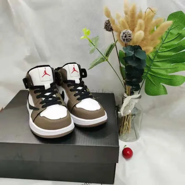 Nike White Blue High-Top Leather Upper Basketball Shoes 23