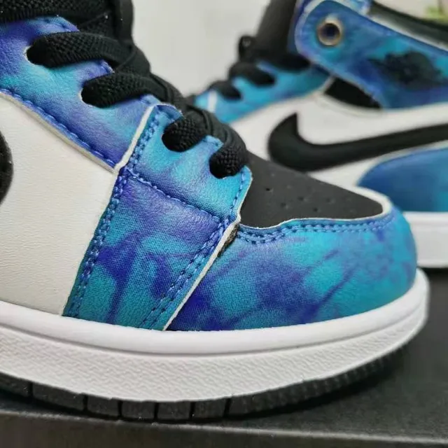 Nike White Blue High-Top Leather Upper Basketball Shoes 24
