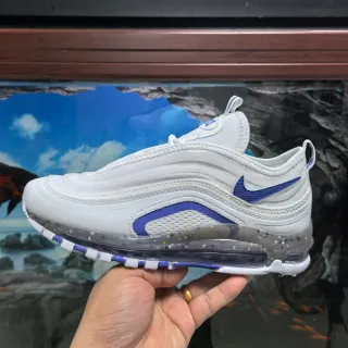 Nike White Blue Layered Synthetic Upper Visible Speckled Air Unit Lifestyle Sneakers