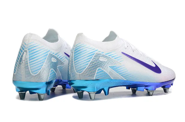 Nike White Blue Low-Cut Knit Upper Gradient Sole Firm-Ground Soccer Shoes 5