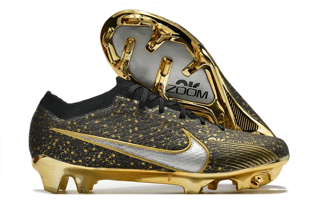 Nike Chaussures de football Blanc Or Bas Fond Tissu Supérieur Plaque Semelle Métallique Sol Ferme 5