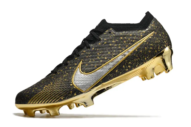 Nike Chaussures de football Blanc Or Bas Fond Tissu Supérieur Plaque Semelle Métallique Sol Ferme 8