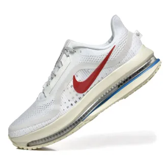 Nike White Red Engineered Mesh Upper Full-Length Visible Air Zoom Unit Running Shoes