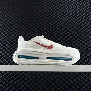 Nike सफेद लाल बुनाई मेश ऊपरी दिखने वाला Air Zoom कुशनिंग लाइफस्टाइल स्नीकर्स