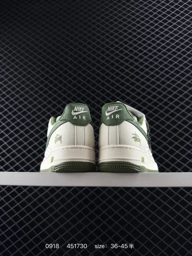 Nike x Stussy Air Force 1 Low Olive Green and Off-White Lifestyle Sneakers 3