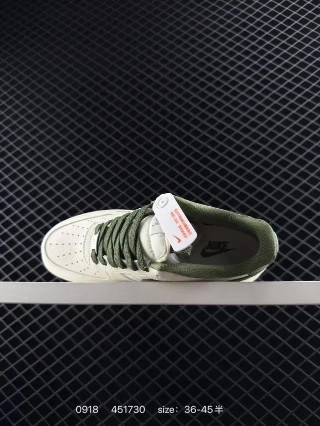 Nike x Stussy Air Force 1 Low Olive Green and Off-White Lifestyle Sneakers 4