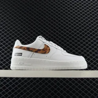 Nike x Supreme Air Force 1 Low सफेद चितगाँव Swoosh लाइफस्टाइल स्नीकर