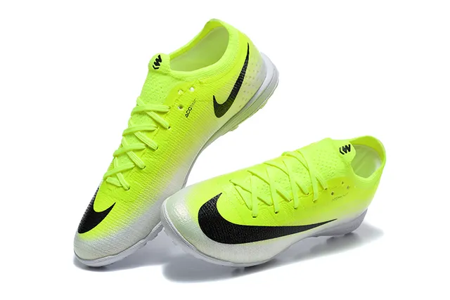Nike Jaune Noir Tricot Dégradé Supérieur Rayures Swoosh Turf Chaussures de Football 2