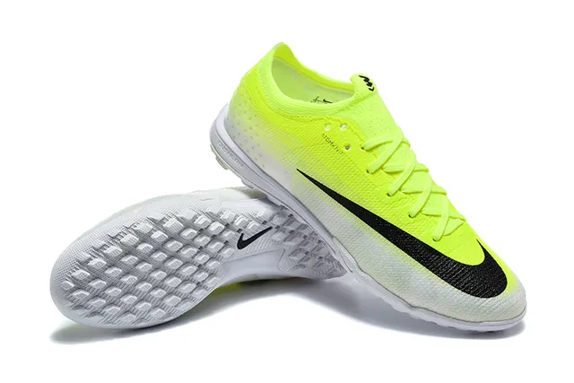Nike Jaune Noir Tricot Dégradé Supérieur Rayures Swoosh Turf Chaussures de Football 7