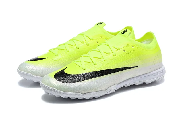 Nike Jaune Noir Tricot Dégradé Supérieur Rayures Swoosh Turf Chaussures de Football 8