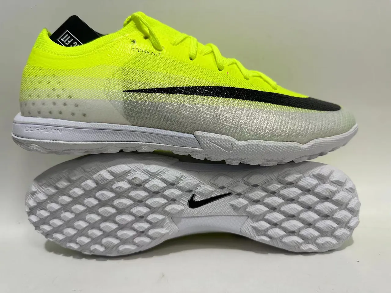 Nike Jaune Noir Tricot Dégradé Supérieur Rayures Swoosh Turf Chaussures de Football 11