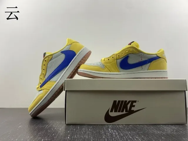 Nike Yellow Blue Low-Top Cupsole Lifestyle Sneakers 2