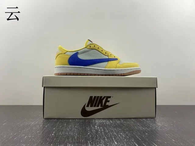 Nike Yellow Blue Low-Top Cupsole Lifestyle Sneakers 3